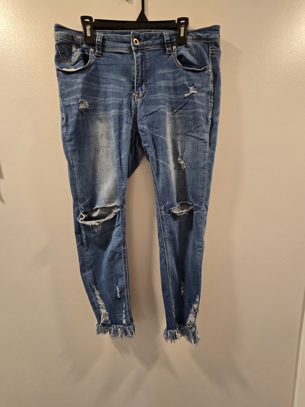 Grace in LA Blue Distressed Skinny Jeans